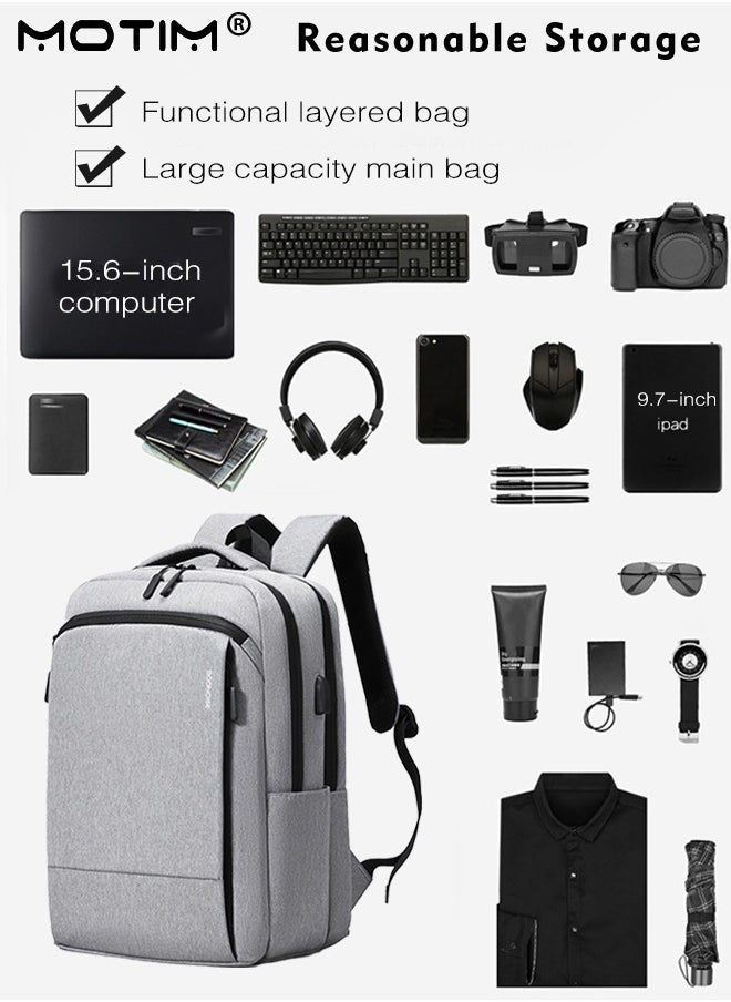 Motim Travel Laptop Backpack, Anti Theft Lightweight Padded Laptop Bag with USB Port, Waterproof Computer Bag with Multiple Spacious Compartments and Tablet Pocket, Fits 15.6 Inch Laptop, Tablets  - Image 3