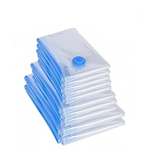 JEMICA Vacuum Storage Sealer Bags 8 Pack 2 x Jumbo 2 x Large 2 x Medium 2 x Small for Clothes Dress Winter Coats Blankets Pillows Comforters for Travel Space Saver Seal Compression Bags without Pump - Image 1