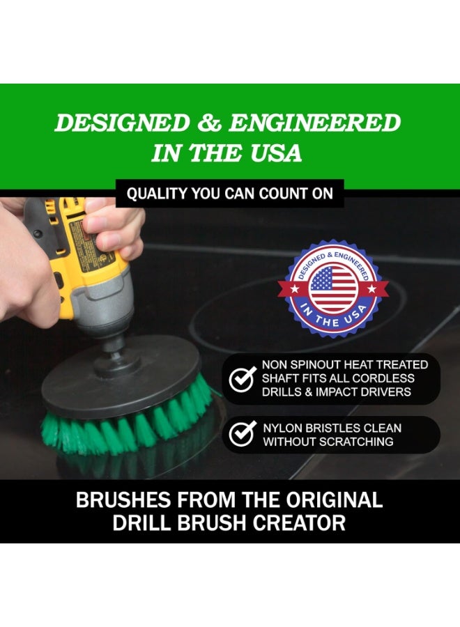 Drillbrush Green Kitchen Drill Brush Set â€“ Drill Powered Cleaning Tools for Stainless Steel Sink, Copper Sink, Stove Top, Oven, Air Fryer & Cabinets â€“ Must-Have Kitchen Accessories for Fast Cleaning - Image 4