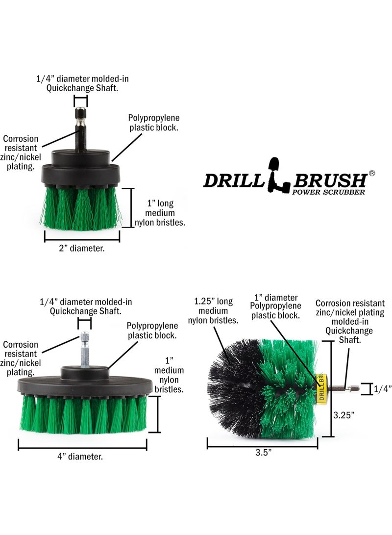 Drillbrush Green Kitchen Drill Brush Set â€“ Drill Powered Cleaning Tools for Stainless Steel Sink, Copper Sink, Stove Top, Oven, Air Fryer & Cabinets â€“ Must-Have Kitchen Accessories for Fast Cleaning - Image 3