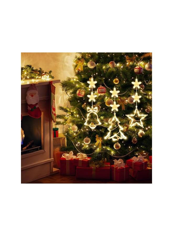 The Bros Christmas Decorations for Home, 3Pcs Christmas Window Lights Decorations, Warm White Lighted Tree Bell Star Shaped Sucker Lamp for Xmas Tree (Style 1) - Image 3