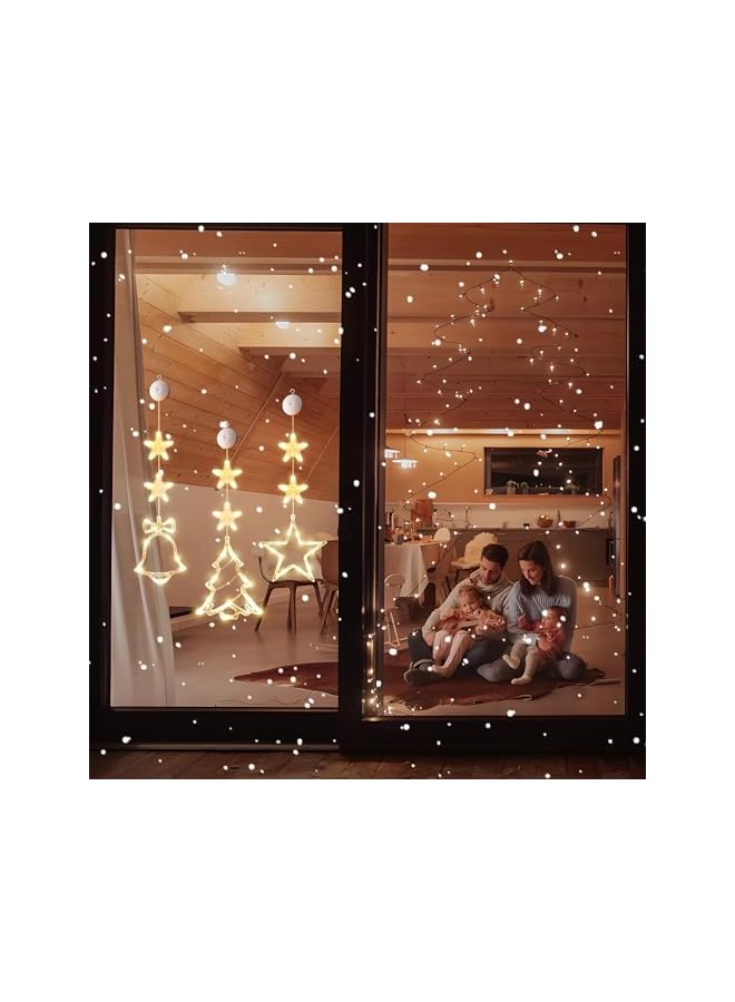The Bros Christmas Decorations for Home, 3Pcs Christmas Window Lights Decorations, Warm White Lighted Tree Bell Star Shaped Sucker Lamp for Xmas Tree (Style 1) - Image 5