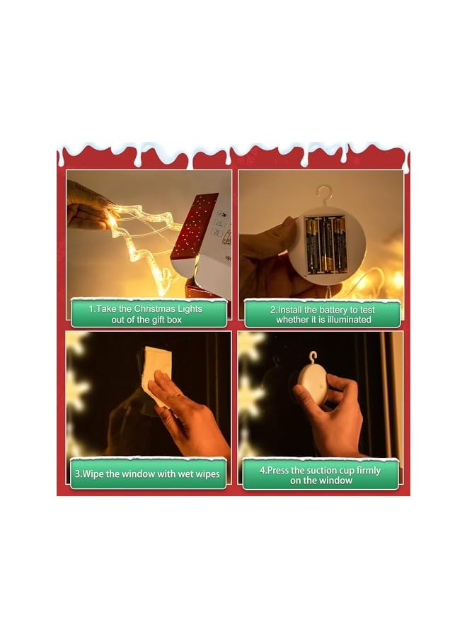 The Bros Christmas Decorations for Home, 3Pcs Christmas Window Lights Decorations, Warm White Lighted Tree Bell Star Shaped Sucker Lamp for Xmas Tree (Style 1) - Image 2