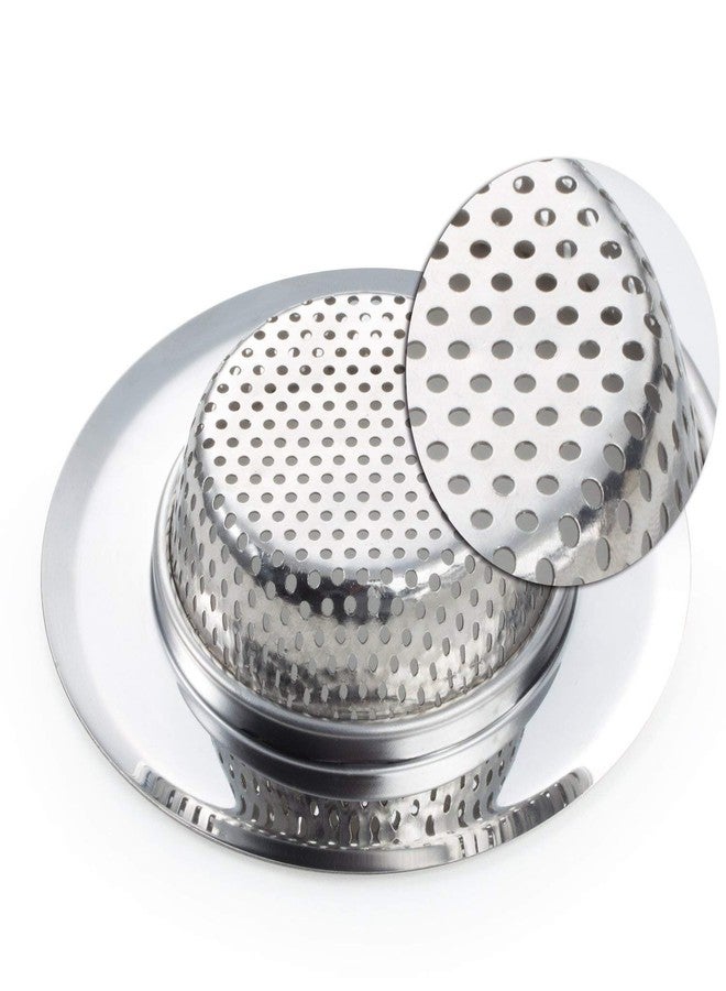 Perfect Pricee Large Stainless Steel Kitchen Drain Basin Basket Filter Stopper Sink Drainer (Silver, Medium) - Image 1