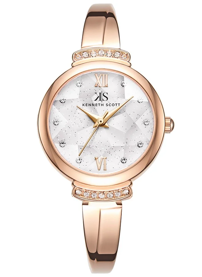 KENNETH SCOTT Kenneth Scott Women's White Dial Analog Watch - K22522-RBKW