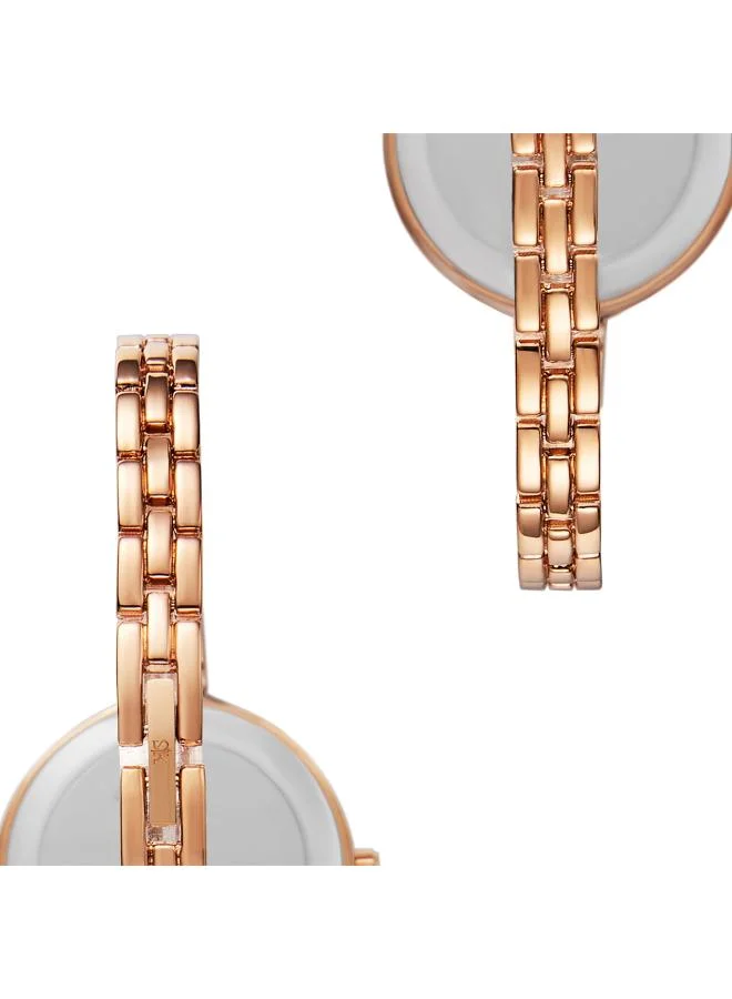 KENNETH SCOTT Kenneth Scott K22522-RBKW Women's Analog Display Watch & Alloy Strap Rose Gold