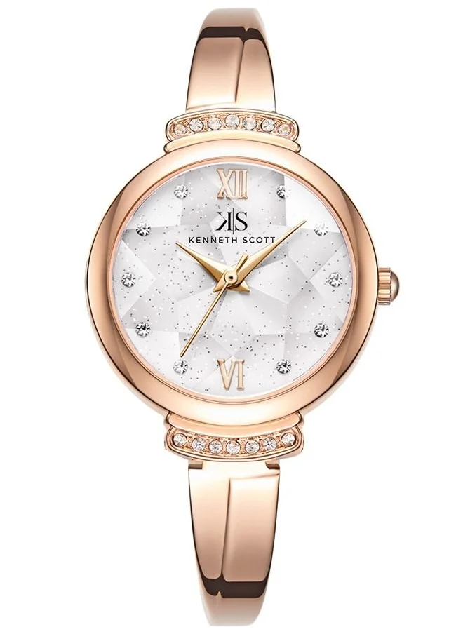 KENNETH SCOTT Kenneth Scott Women's White Dial Analog Watch - K22522-RBKW