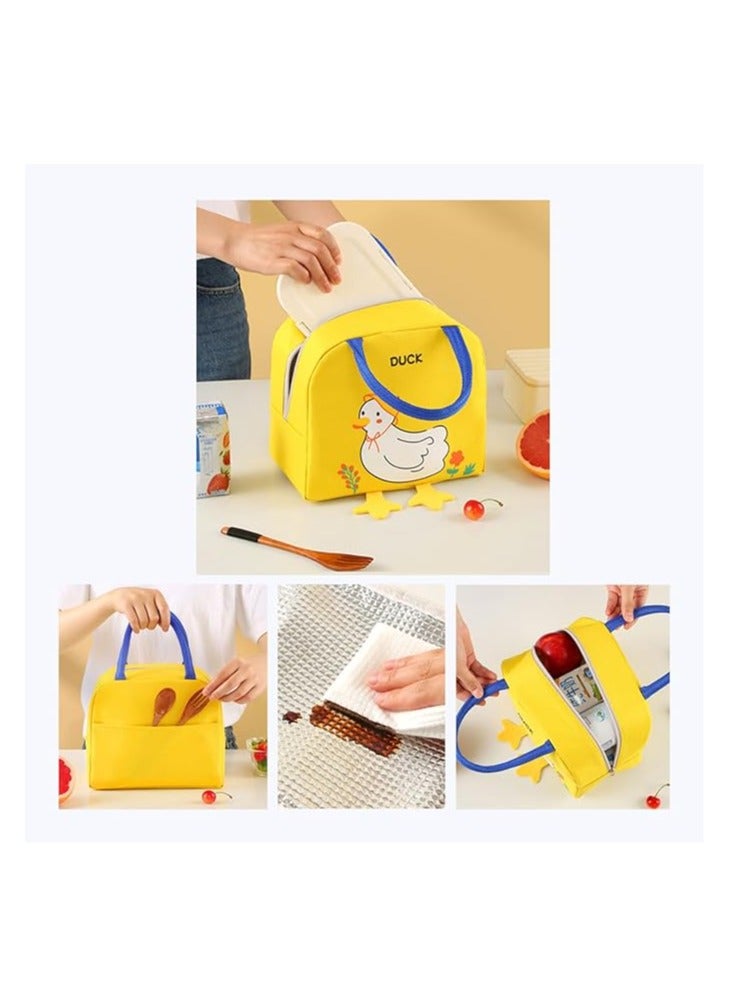 Arabest Insulated Lunch Bag for Women Work, Cute Large Women Lunch Tote Bag Waterproof, Leakproof Lunch Box Women Lunch Purse Bag for Office, Picnic, School (Blue duck)  - Image 3