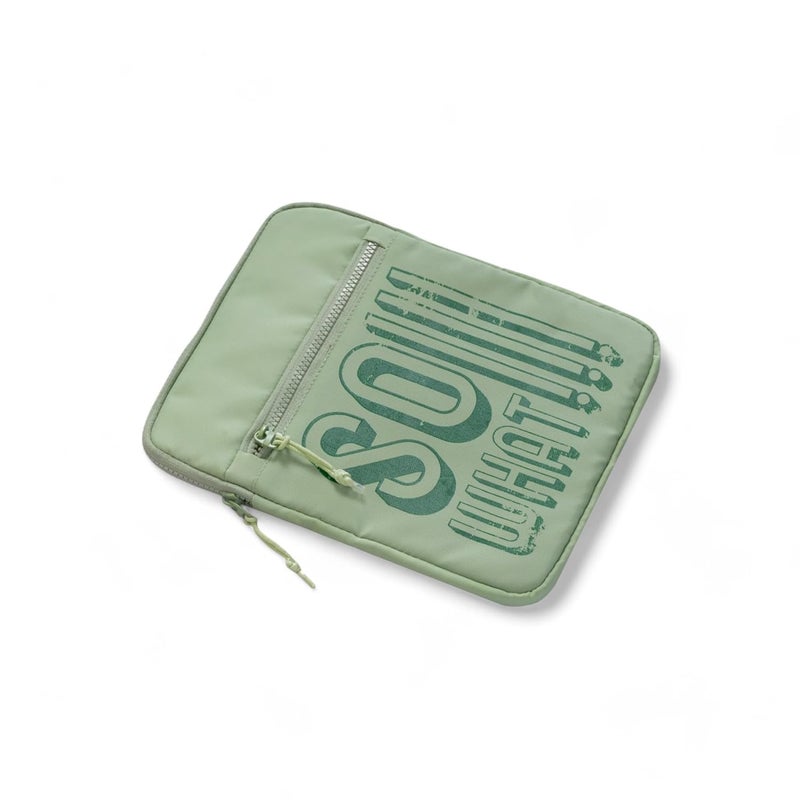 QIPS Tablet Sleeve Bag for up to 12-Inch Tablets – Water-Resistant PU-Coated Case with Front Pocket – Lightweight iPad & Tablet Cover for Work, School & Travel – Slim Protective Design (Green) - Image 2