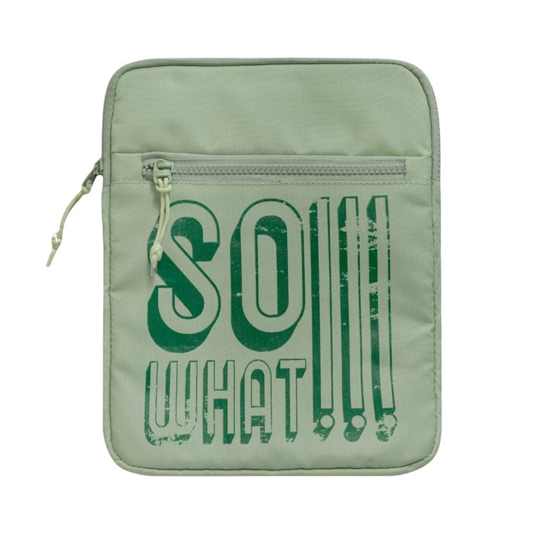 QIPS Tablet Sleeve Bag for up to 12-Inch Tablets – Water-Resistant PU-Coated Case with Front Pocket – Lightweight iPad & Tablet Cover for Work, School & Travel – Slim Protective Design (Green) - Image 1