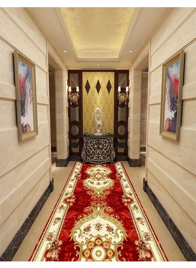 Raffine New Style Durable Soft Washable Sticky Printed Entrance Door Mat Floor Carpet Classical Runner Rug for Hallway 300x80 cm - Image 3