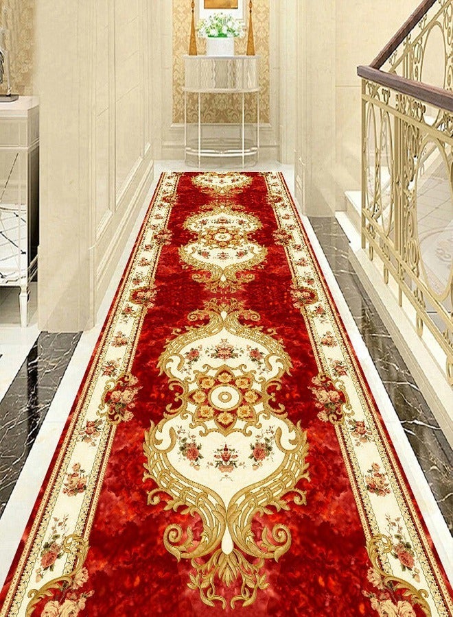 Raffine New Style Durable Soft Washable Sticky Printed Entrance Door Mat Floor Carpet Classical Runner Rug for Hallway 300x80 cm - Image 2