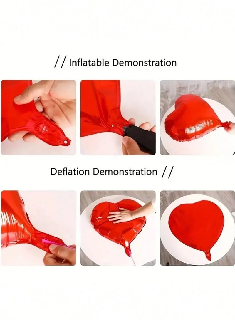 Anniversary Celebration Balloons – A Set of 41 Pieces Including Heart-Shaped Balloons, Red Latex Balloons, and "Happy Anniversary" Letter Balloons to Add a Special and Unique Touch to Your Party.