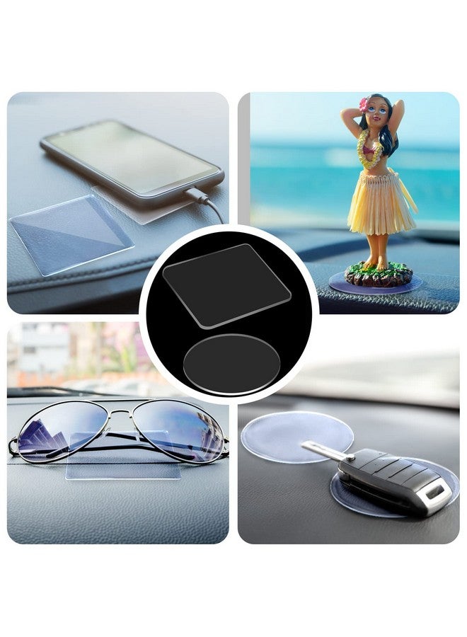 Eersida 48 Pieces Double Sided Tape Clear Sticky Gel Pad Washable Traceless Gel Mounting Pads Removable Sticky Gel Pads Adhesive Double Sided Pads for Wall DIY Craft Home Office Rug Cushion Gripping - Image 4