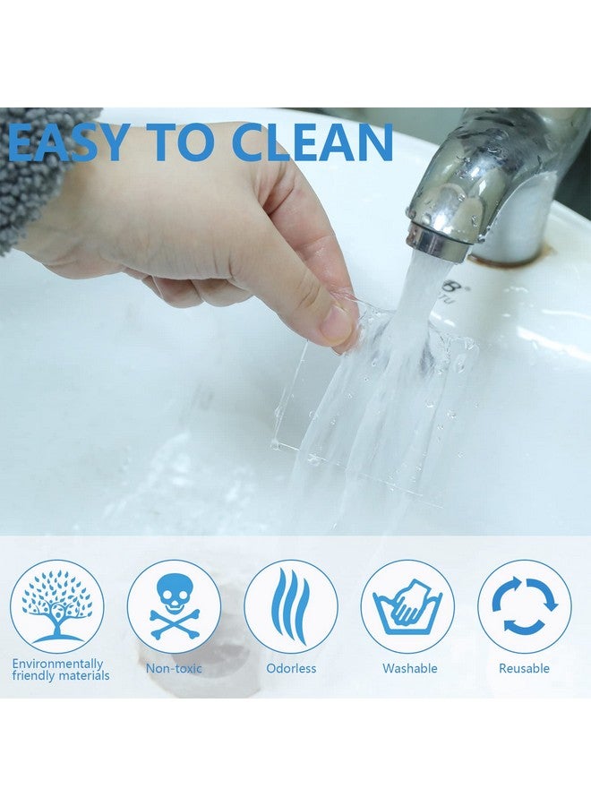 Eersida 48 Pieces Double Sided Tape Clear Sticky Gel Pad Washable Traceless Gel Mounting Pads Removable Sticky Gel Pads Adhesive Double Sided Pads for Wall DIY Craft Home Office Rug Cushion Gripping - Image 3