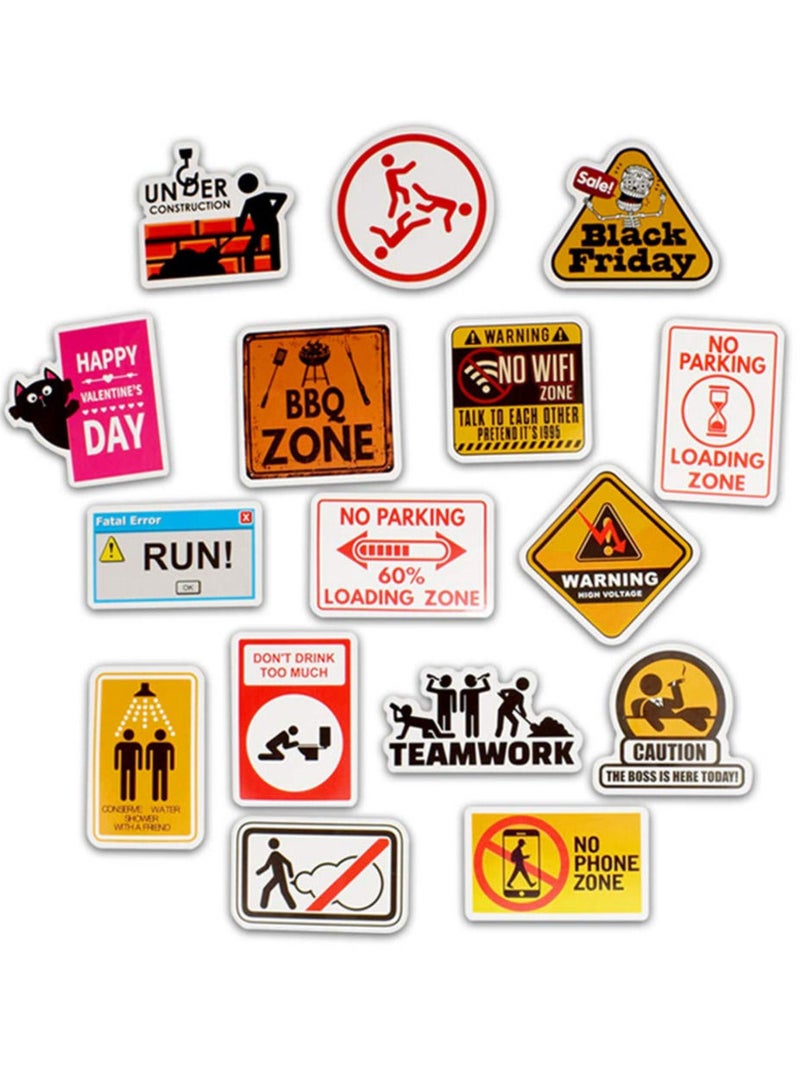 50Pcs Traffic Signs Decals Funny Traffic Warning Signs Stickers Workplace Safety Signs Graphics Exit Sign - Image 3