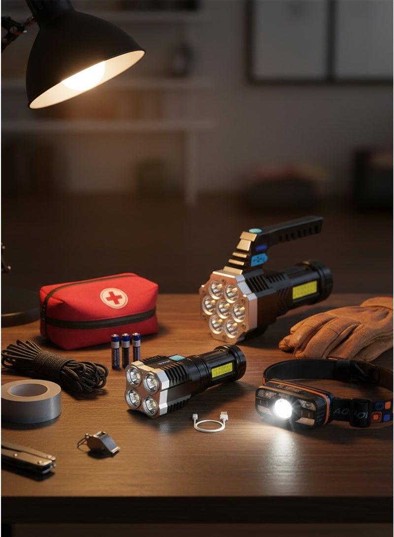 باندل إضاءة خارجي شامل: كشاف رأس وطواقي LED قابلة للشحن - Image 2