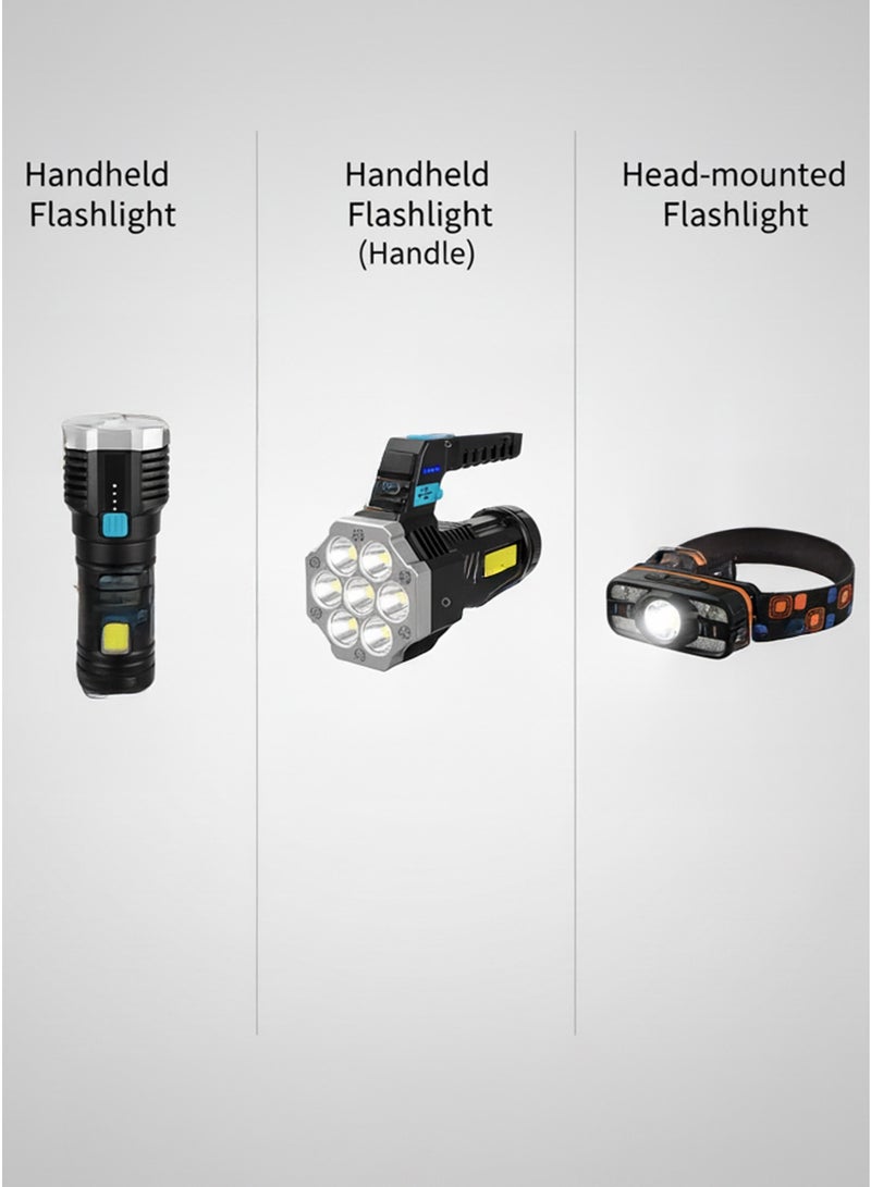 باندل إضاءة خارجي شامل: كشاف رأس وطواقي LED قابلة للشحن - Image 4