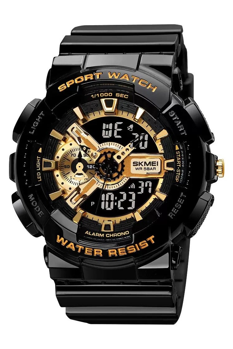 SKMEI Vintage men's watch 50 meters waterproof watch SKMEI top brand casual sports style digital clock PU strap watch men's original - Image 1