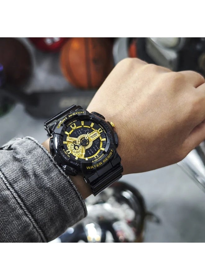 SKMEI Vintage men's watch 50 meters waterproof watch SKMEI top brand casual sports style digital clock PU strap watch men's original - Image 2