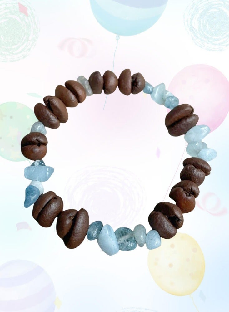 Hiras Handmade Natural Real Coffee Bean Charm Bracelet for Men & Women Handmade Stretch Beaded Bracelet – Unique Jewelry Gift for Coffee Lovers Bracelet  - Image 2