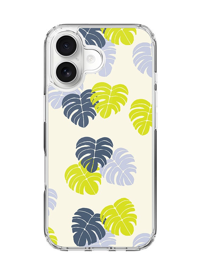 Stylizedd Classic Clear MagSafe Case for iPhone 17 , Hybrid Soft Case Flexible Edges Anti Drop TPU PC Gel Thin Transparent Cover [ Designed for iPhone 17 ] - Island Leaves Full Print