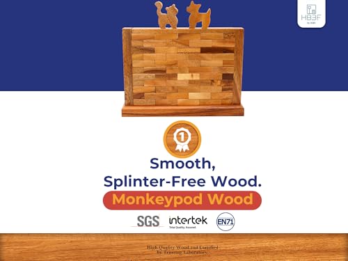 BSIRI Wooden Brick Wall Balancing Game with Characters Family for Teens and Adults Classic Brick Games Tabletop Party Skill Activity for Home Party Play - Image 5