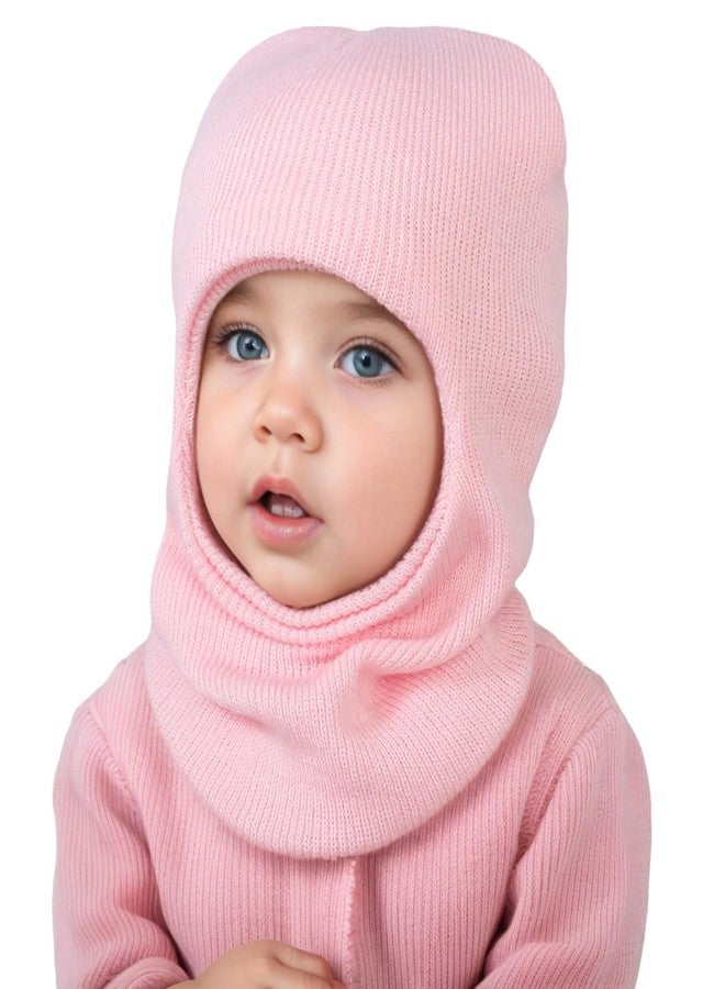 YATEEN Baby Winter Hat Scarf Set Kids Warm Windproof Knit Hood Fleece Hat Pink - Image 2