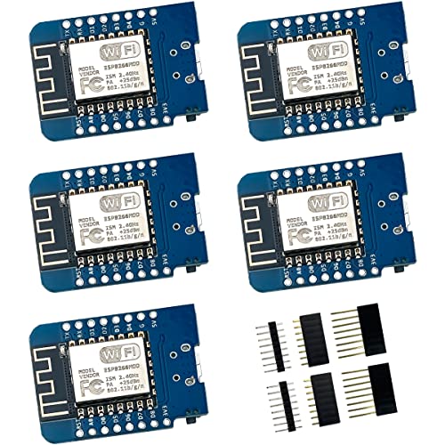 Hosyond 5Pcs D1 Mini NodeMcu ESP8266 ESP-12F WiFi Module Development Board Compatible with Arduino/WeMos D1 Mini - Image 1