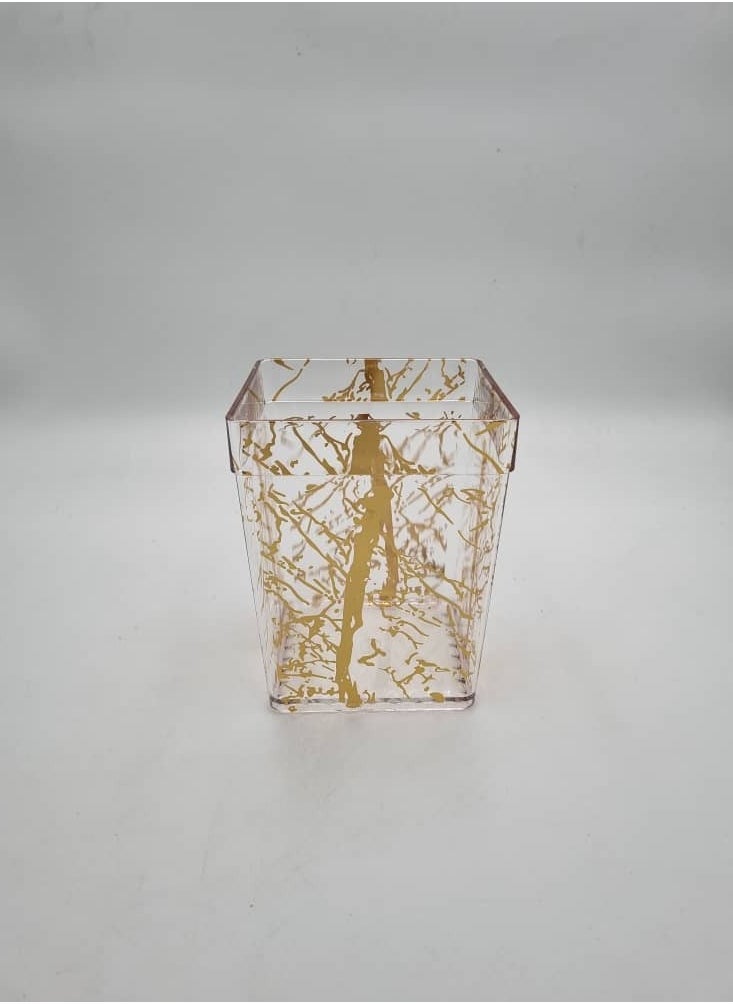 Generic - Small Gold Acrylic Wastebasket 15.15.16cm - Image 1
