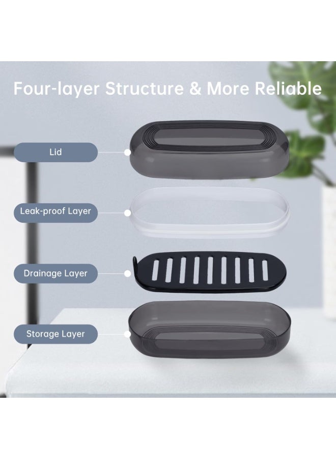 2 Pack Travel Case Shampoo bar, Shampoo Bar Holder, Travel Soap Container, Large Soap Box, Soap Dish with Draining Layer, Case for Bathroom - Image 2