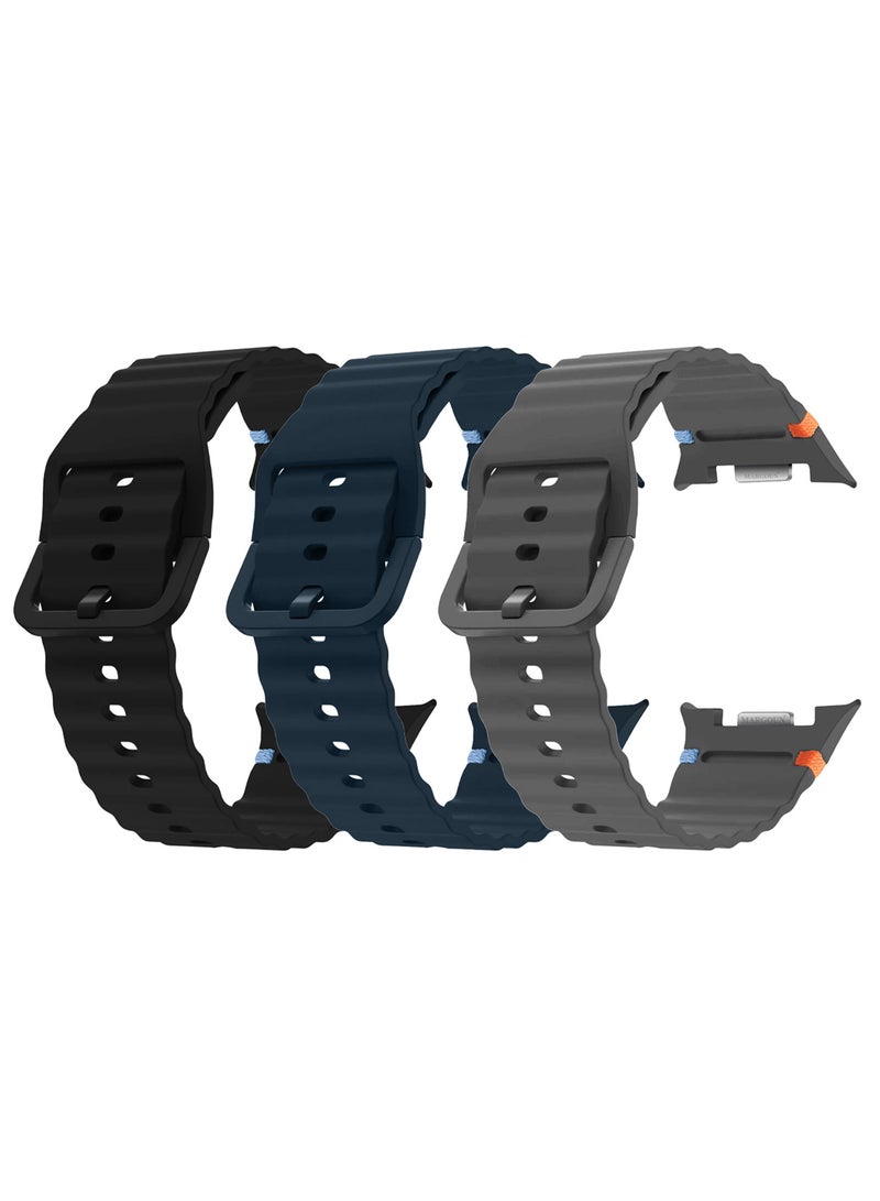CATANES 3 Packs Silicone Ocean Band for Samsung Galaxy Watch 8 Classic 46mm and Watch 8 40mm 44mm - Sport Band Strap - Image 1