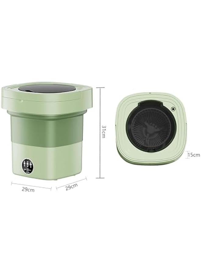 HOOKOR Portable Washing Machine, 8.5L Mini Foldable Washer and Spin Dryer Small Foldable Bucket Washer for Apartment Camping, RV, Travel, Underwear, Socks, Baby clothes, Personal (Green) - Image 2