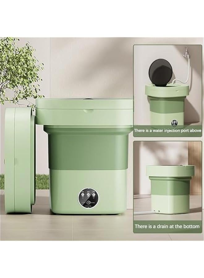HOOKOR Portable Washing Machine, 8.5L Mini Foldable Washer and Spin Dryer Small Foldable Bucket Washer for Apartment Camping, RV, Travel, Underwear, Socks, Baby clothes, Personal (Green) - Image 3
