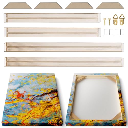 ART 4pcs DIY Wooden Canvas Stretcher Bars Canvas Frame Kit for Gallery Wraps – Sturdy Solid Wood Bars for Oil Paintings, Gallery, Posters, Diamond Painting, Home Studio Wall Decor - Image 1