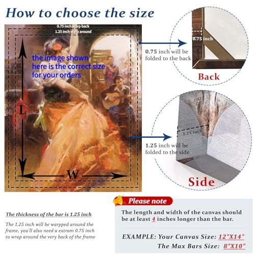 ART 4pcs DIY Wooden Canvas Stretcher Bars Canvas Frame Kit for Gallery Wraps – Sturdy Solid Wood Bars for Oil Paintings, Gallery, Posters, Diamond Painting, Home Studio Wall Decor - Image 2