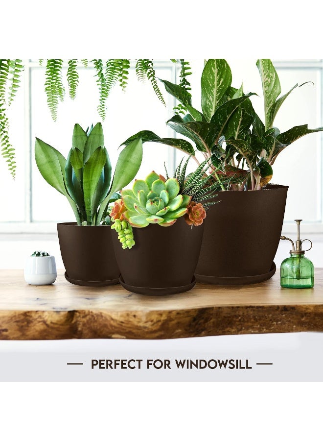 Utopia Home Plant Pots Indoor With Drainage - Pack Of 5 Decorative Flower Pots For Indoor Plants  - Image 4
