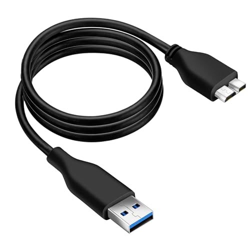 SaiTech IT 3 Feet USB 3.0 Cable A to Micro B high Speed Upto 4.8 Gbps Data Transfer Cable for Portable External Hard Drive - Black - Image 1