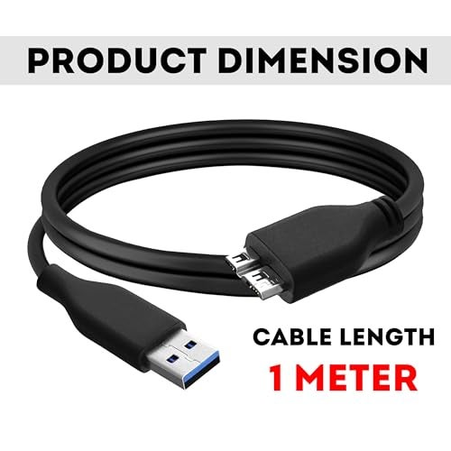 SaiTech IT 3 Feet USB 3.0 Cable A to Micro B high Speed Upto 4.8 Gbps Data Transfer Cable for Portable External Hard Drive - Black - Image 2