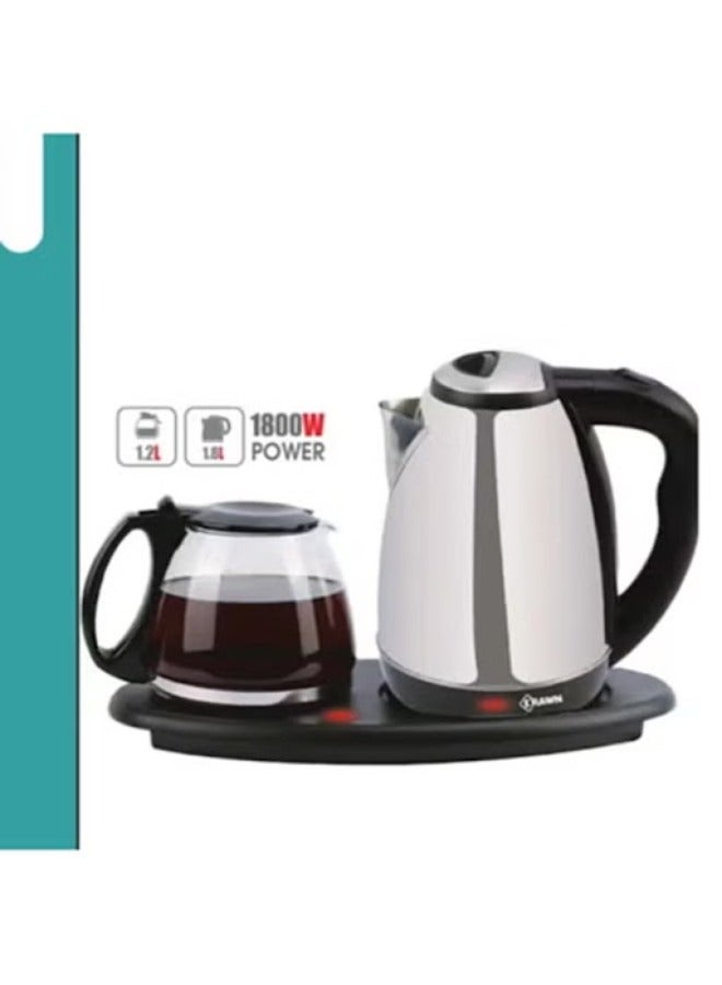 KRAWN 1.8L Electric Kettle with 1.2L Teapot 1.8 L 1800.0 W KW-37921 اسود