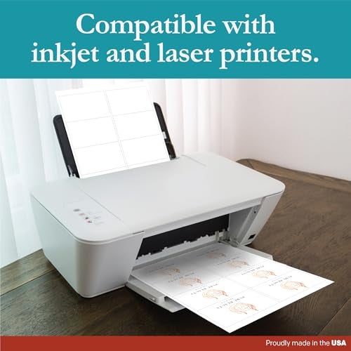 Premium Label Supply White Sticker Shipping/Mailing Labels – 4" x 2.5" – Laser/Inkjet Compatible – (8 per Sheet), 25 Sheets – 200 Total Adhesive Labels - Image 5