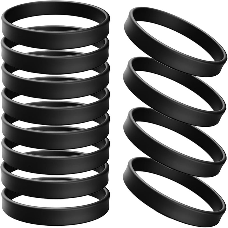 ZiKON 12 Pcs Solid Color Silicone Wristbands Blank Stretch Silicone Wristbands Colorful Rubber Bracelets for Women Men Gifts - Image 1