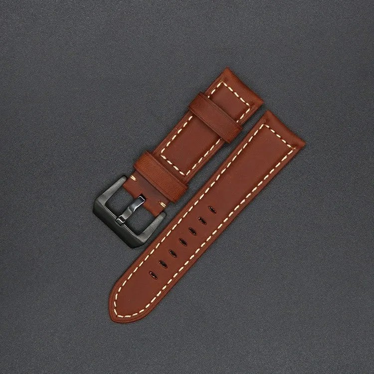 Bluejw Luxury Retro Genuine Leather Watch Band – Replace the Watch Strap for Smart Watches, 20mm 22mm 24mm 26mm Universal Replacement Wristband - Image 1