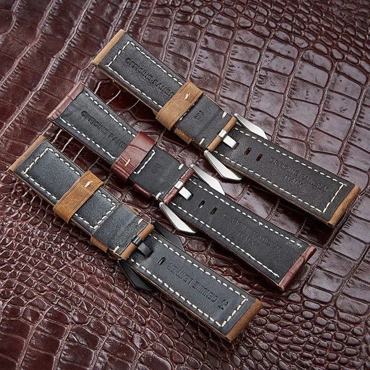 Bluejw Luxury Retro Genuine Leather Watch Band – Replace the Watch Strap for Smart Watches, 20mm 22mm 24mm 26mm Universal Replacement Wristband - Image 5