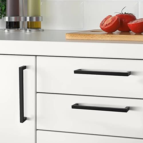 GOBEKOR 30 Pack 6-1/4in(160mm) Matte Black Cabinet Handles Solid Cabinet Pulls Square Dresser Drawer Pulls and Handles Modern Kitchen Hardware - Image 5