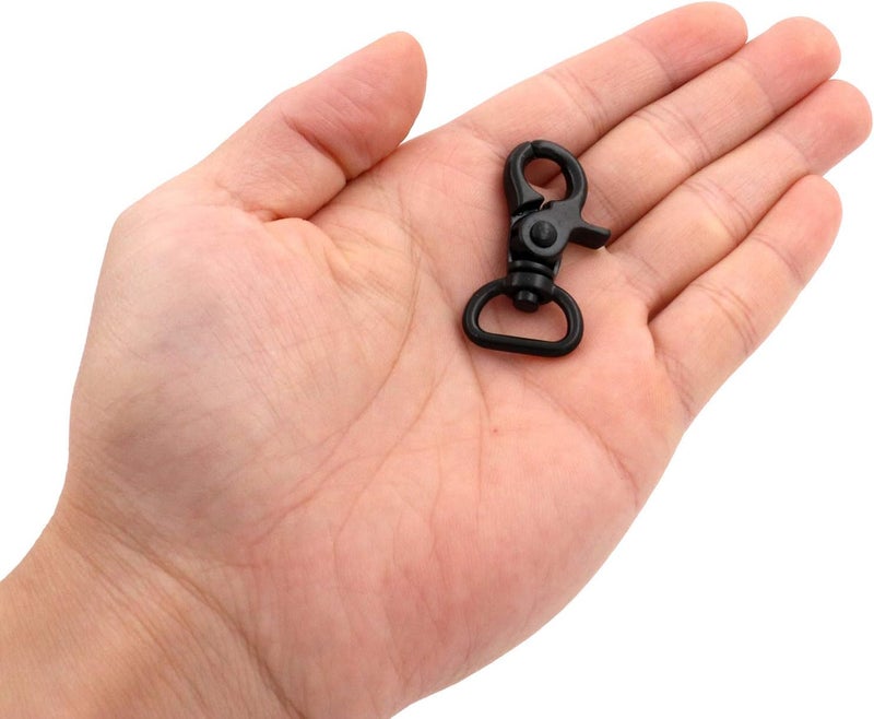 BIKICOCO 5/8'' Swivel Trigger Snap Hook Lobster Claw Clasp Spring Loaded Clip, D-Ring Ended, Black - Pack of 10 - Image 2