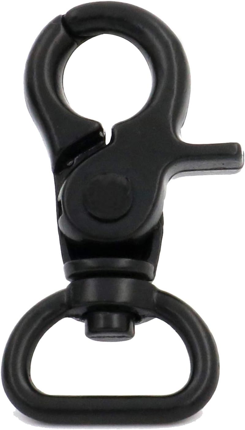 BIKICOCO 5/8'' Swivel Trigger Snap Hook Lobster Claw Clasp Spring Loaded Clip, D-Ring Ended, Black - Pack of 10 - Image 5