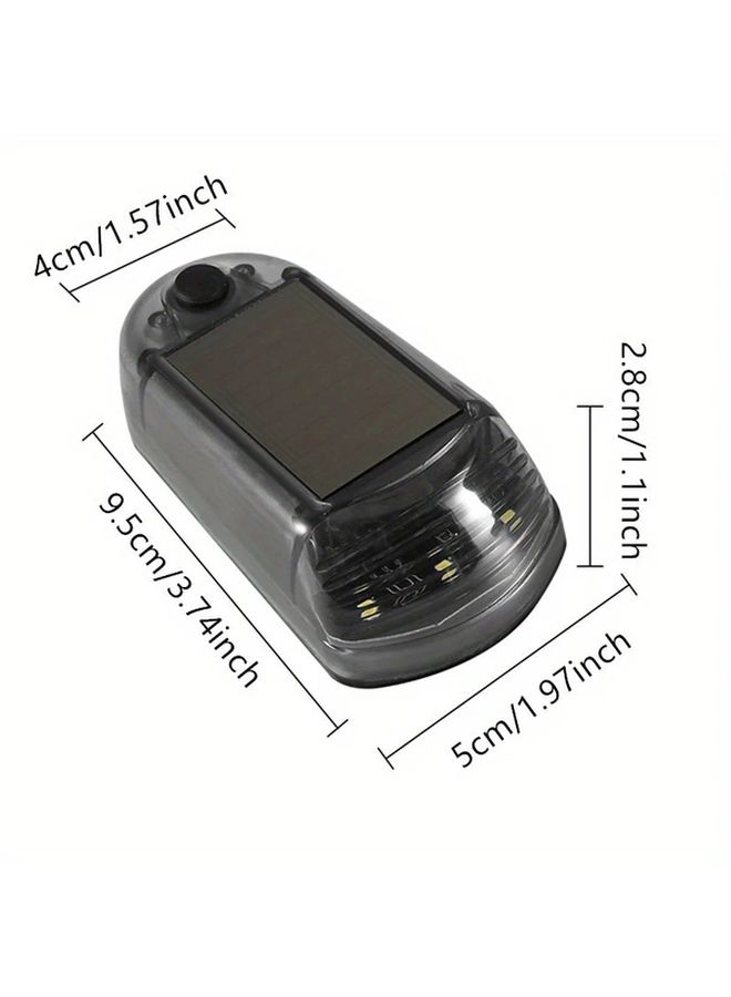 4 قطع زينه سياره LED ابيض بالطاقه الشمسيه سهل التركيب مضاد للتصادم ديكورات سيارات ودراجات ناريه السلامه - Image 2