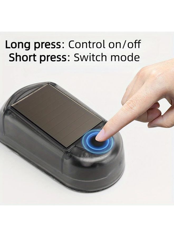 4 قطع زينه سياره LED ابيض بالطاقه الشمسيه سهل التركيب مضاد للتصادم ديكورات سيارات ودراجات ناريه السلامه - Image 4