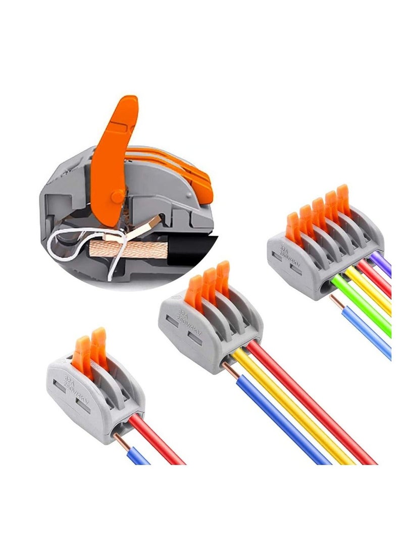60 Pcs Lever Nut Wire Connectors Electrical Connector Assortment Pack Compact Splicing Connector Kit - Image 5